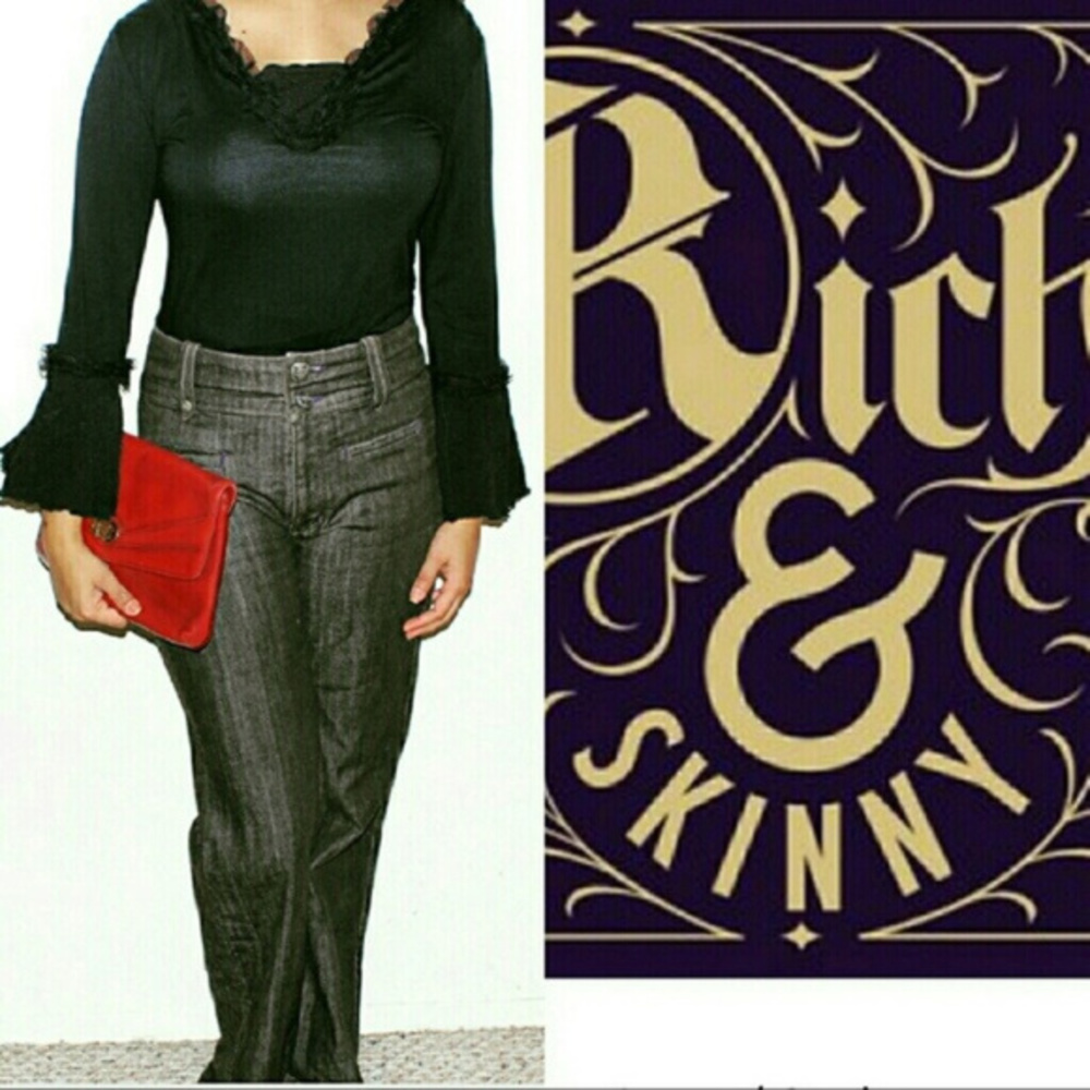 Rich & Skinny Wide‎ Leg Jeans Dark Rinse